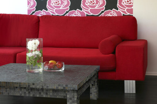 Soffbord klätt med mosaik